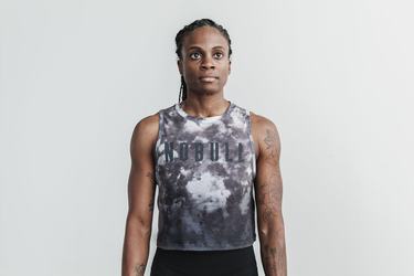 Nobull Muscle Dip-Dye Women's Tank Tops White Black | Australia (EC5078)